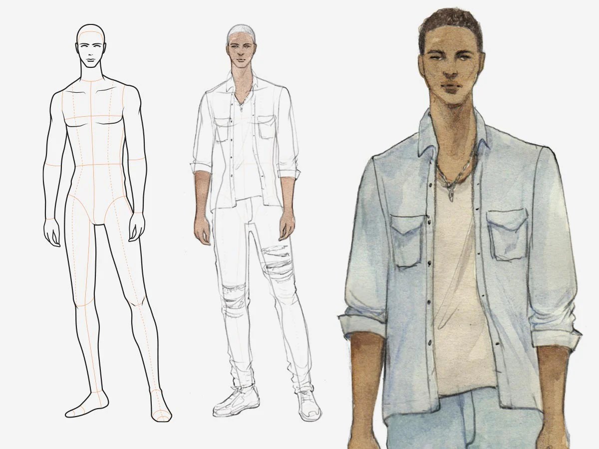 Men's fashion drawings