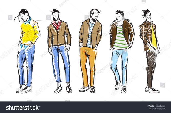 Men's fashion drawings